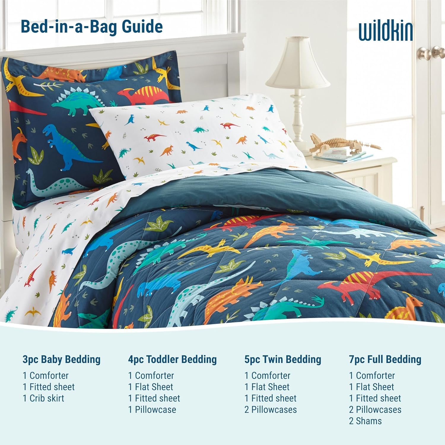 Kids 100% Cotton Toddler Comforter for Boys and Girls, Measures 58 X 42 Inches Comforter for Kids, Includes One Comforter Fits Standard Crib Mattress, Bpa-Free (Dinosaur Land)
