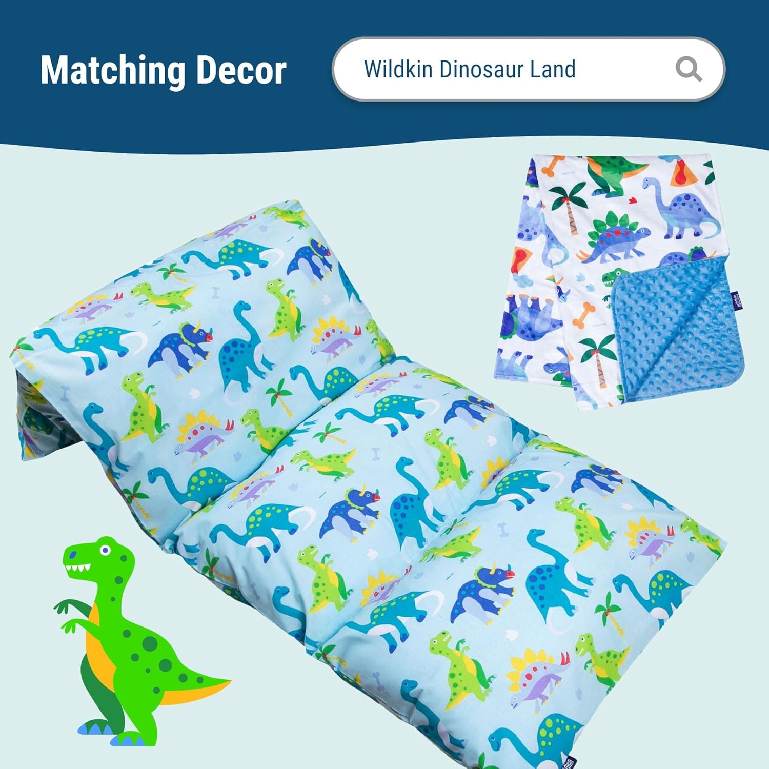 Kids 100% Cotton Toddler Comforter for Boys and Girls, Measures 58 X 42 Inches Comforter for Kids, Includes One Comforter Fits Standard Crib Mattress, Bpa-Free (Dinosaur Land)