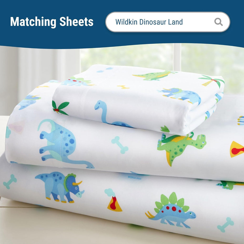 Kids 100% Cotton Toddler Comforter for Boys and Girls, Measures 58 X 42 Inches Comforter for Kids, Includes One Comforter Fits Standard Crib Mattress, Bpa-Free (Dinosaur Land)