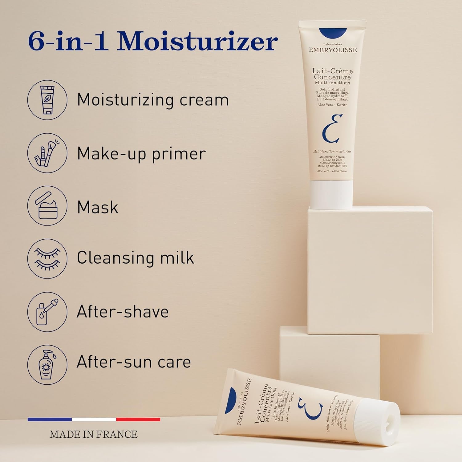 Embryolisse Lait-Crème Concentré, Face Cream & Makeup Primer - Cream for Daily Skincare - Face Moisturizers for All Skin Types (New Packaging)