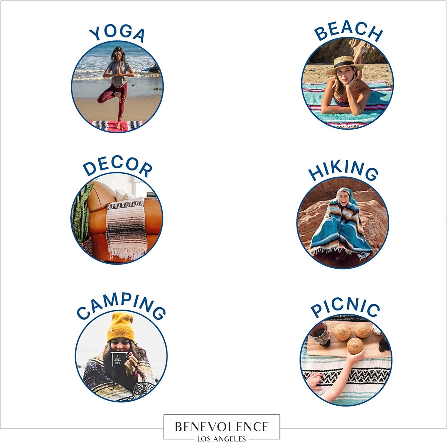 Authentic Handwoven Mexican Blanket | Yoga Blankets, Outdoor, Picnic, Beach, Camping | Equestrian Saddle | Serape 50X70 Inches - Sunshine, Pack of 1