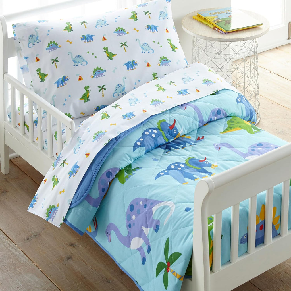 Kids 100% Cotton Toddler Comforter for Boys and Girls, Measures 58 X 42 Inches Comforter for Kids, Includes One Comforter Fits Standard Crib Mattress, Bpa-Free (Dinosaur Land)