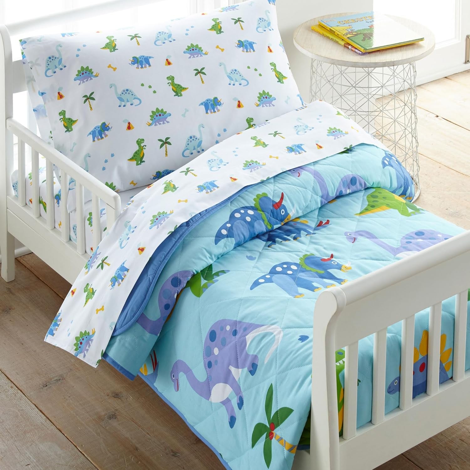Kids 100% Cotton Toddler Comforter for Boys and Girls, Measures 58 X 42 Inches Comforter for Kids, Includes One Comforter Fits Standard Crib Mattress, Bpa-Free (Dinosaur Land)