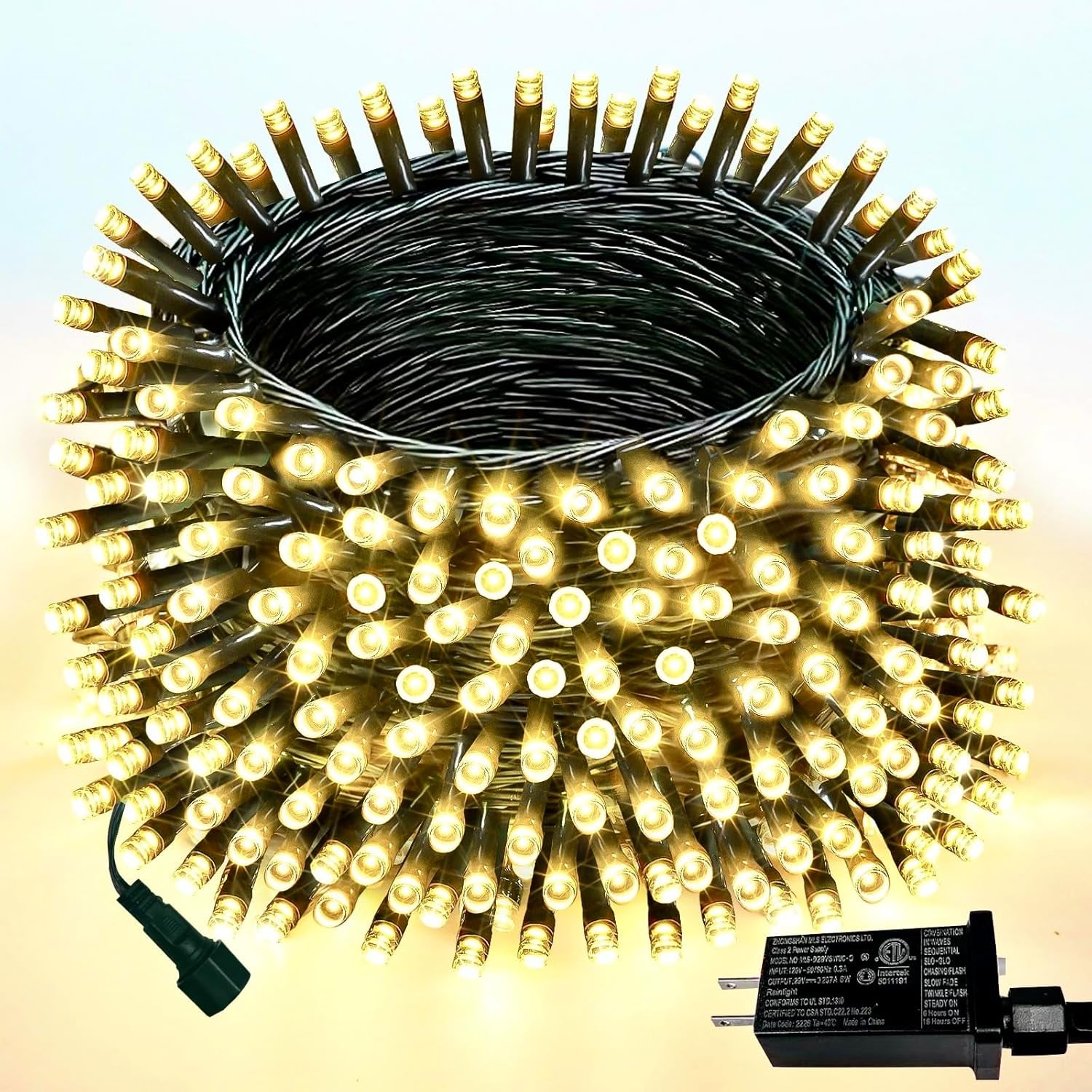 Upgraded 82FT 200 LED Christmas String Lights Outdoor/Indoor (Extendable Green Wire, Ultra-Bright with 8 Modes, UL Certified), Fairy String Lights for Xmas Tree Holiday Party Decoration, Warm White