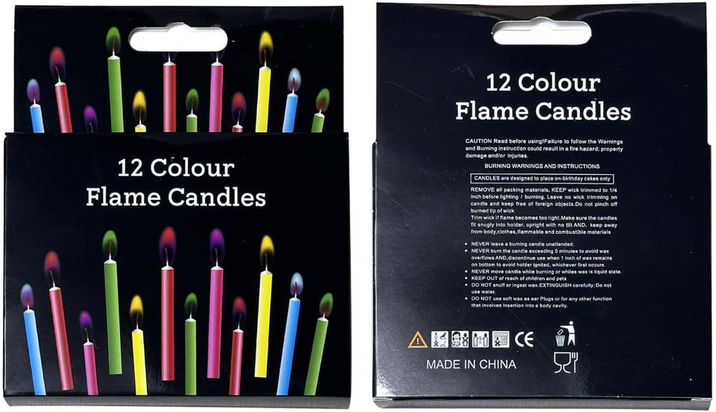 Birthday Cake Candles Happy Birthday Candles Colorful Candles Holders Included (12Pcs)